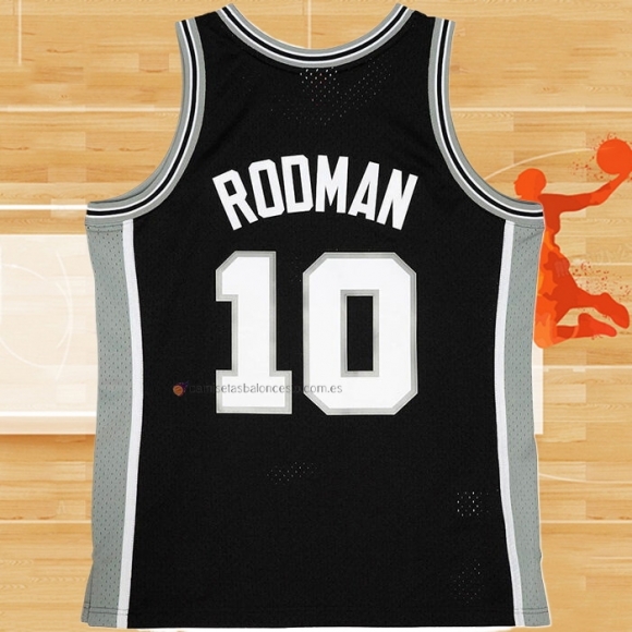 Camiseta San Antonio Spurs Dennis Rodman NO 10 Mitchell & Ness 1993-94 Negro