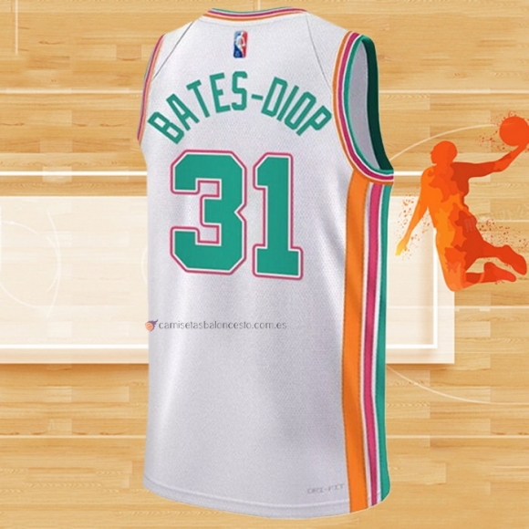 Camiseta San Antonio Spurs Keita Bates-Diop NO 31 Ciudad 2021-22 Blanco