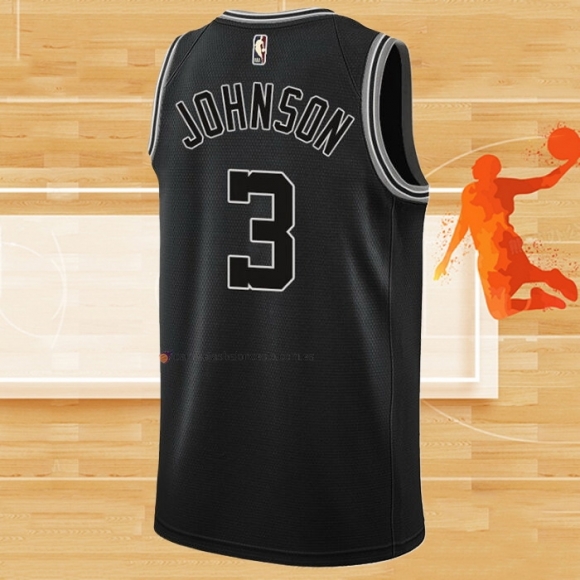 Camiseta San Antonio Spurs Keldon Johnson NO 3 Classic 2022-23 Negro