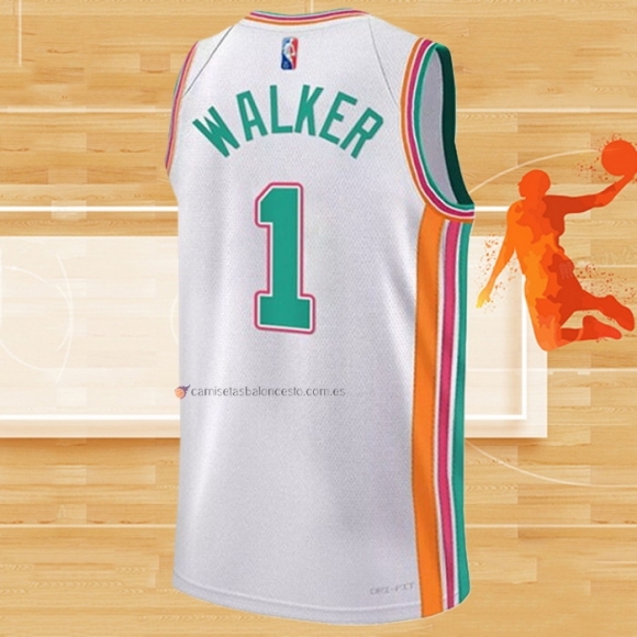 Camiseta San Antonio Spurs Lonnie Walker NO 1 Ciudad 2021-22 Blanco