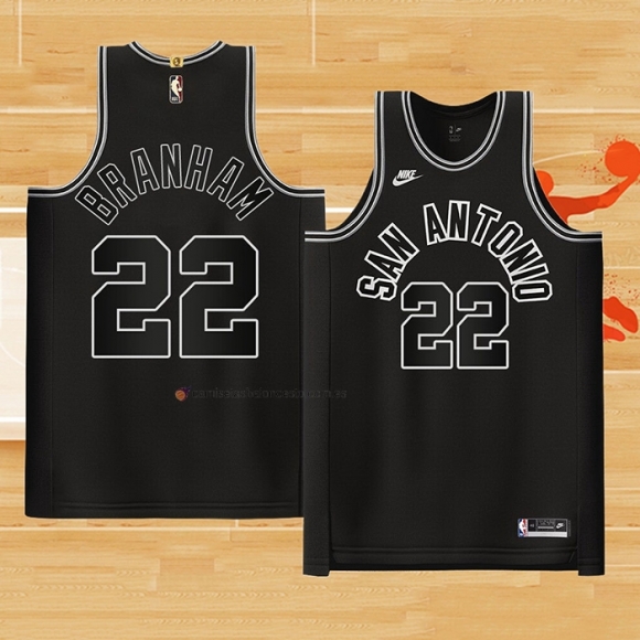 Camiseta San Antonio Spurs Malaki Branham NO 22 Classic Autentico 2022-23 Negro