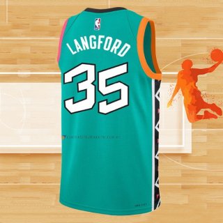 Camiseta San Antonio Spurs Romeo Langford NO 35 Ciudad 2022-23 Verde