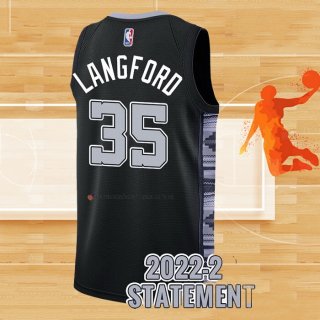 Camiseta San Antonio Spurs Romeo Langford NO 35 Statement 2022-23 Negro