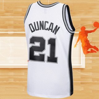 Camiseta San Antonio Spurs Tim Duncan NO 21 Mitchell & Ness 1998-99 Blanco