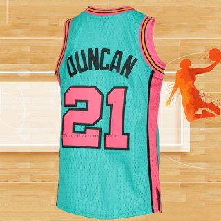 Camiseta San Antonio Spurs Tim Duncan NO 21 Mitchell & Ness 1998-99 Verde