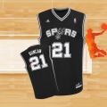 Camiseta San Antonio Spurs Tim Duncan NO 21 Retro Negro