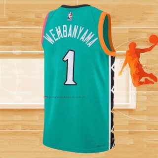 Camiseta San Antonio Spurs Victor Wembanyama NO 1 Ciudad 2022-23 Verde