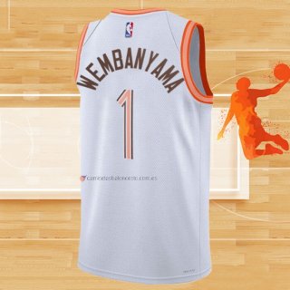 Camiseta San Antonio Spurs Victor Wembanyama NO 1 Ciudad 2023-24 Blanco