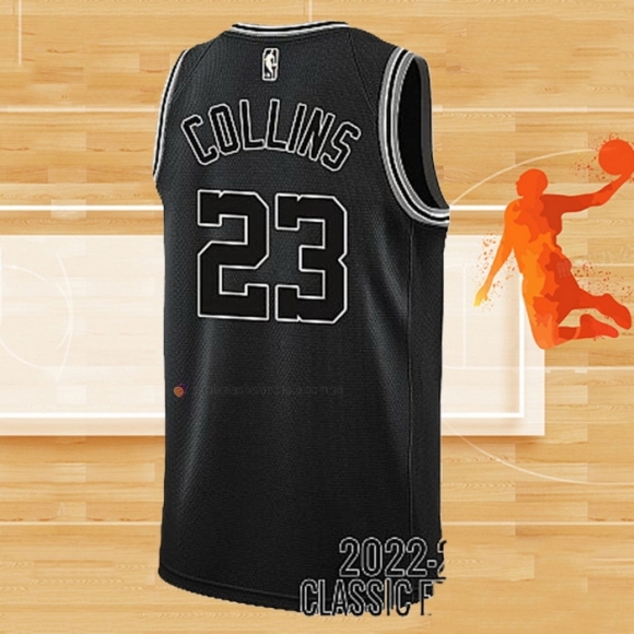 Camiseta San Antonio Spurs Zach Collins NO 23 Classic 2022-23 Negro