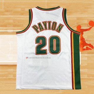 Camiseta Nino Seattle SuperSonics Gary Payton NO 20 Historic Retro Blanco