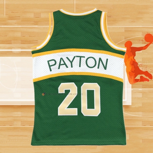 Camiseta Nino Seattle SuperSonics Gary Payton NO 20 Historic Retro Verde