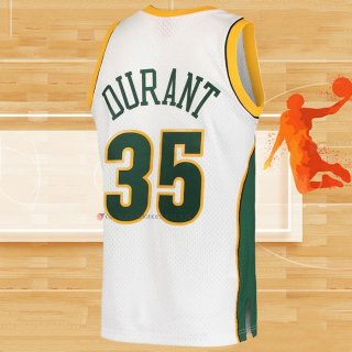 Camiseta Seattle SuperSonics Kevin Durant NO 35 Mitchell & Ness 2007-08 Blanco