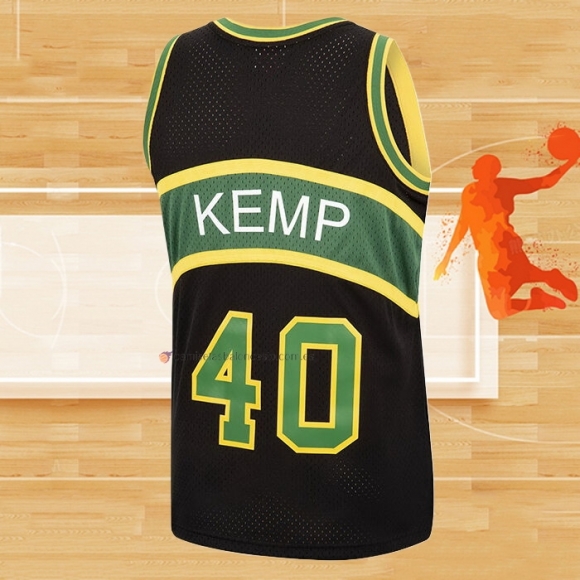 Camiseta Seattle SuperSonics Shawn Kemp NO 40 Mitchell & Ness 1994-95 Negro