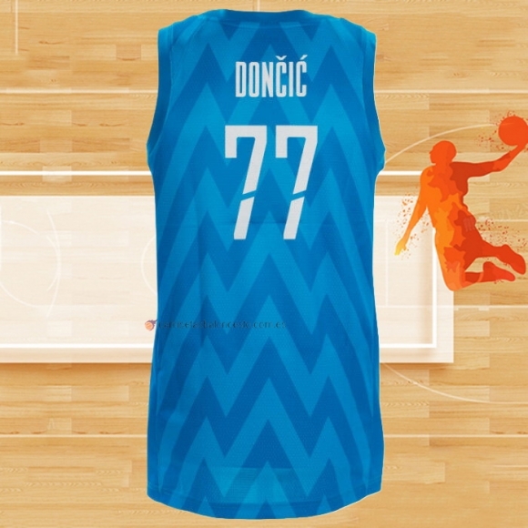 Camiseta Slovenia Luka Doncic NO 77 Segunda Azul