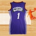 Camiseta Mujer Toronto Raptors Tracy McGrady NO 1 Violeta