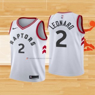 Camiseta Nino Toronto Raptors Kawhi Leonard NO 2 Association 2018 Blanco