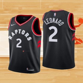 Camiseta Nino Toronto Raptors Kawhi Leonard NO 2 Statement 2018 Negro