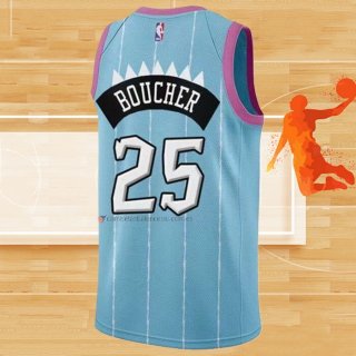 Camiseta Toronto Raptors Chris Boucher NO 25 Ciudad 2020-21 Rosa Azul