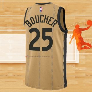 Camiseta Toronto Raptors Chris Boucher NO 25 Ciudad 2023-24 Oro