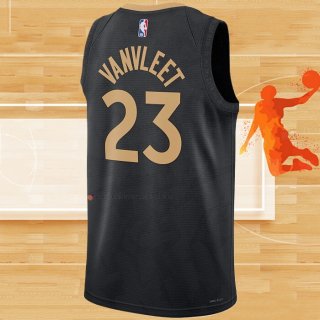 Camiseta Toronto Raptors Fred Vanvleet NO 23 Ciudad 2022-23 Negro