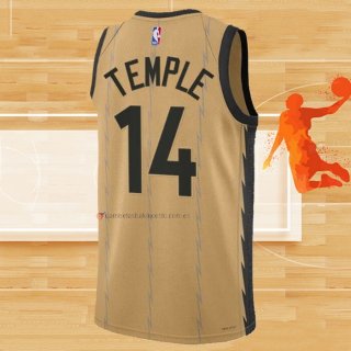 Camiseta Toronto Raptors Garrett Temple NO 14 Ciudad 2023-24 Oro