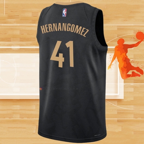 Camiseta Toronto Raptors Juancho Hernangomez NO 41 Ciudad 2022-23 Negro