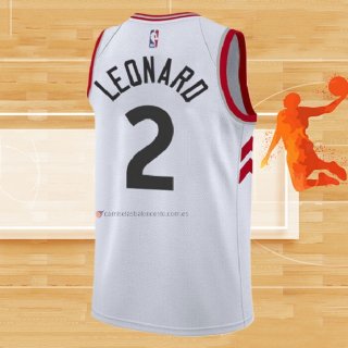 Camiseta Toronto Raptors Kawhi Leonard NO 2 Association 2018 Blanco