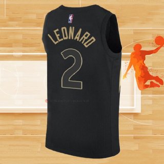 Camiseta Toronto Raptors Kawhi Leonard NO 2 Ciudad 2018 Negro