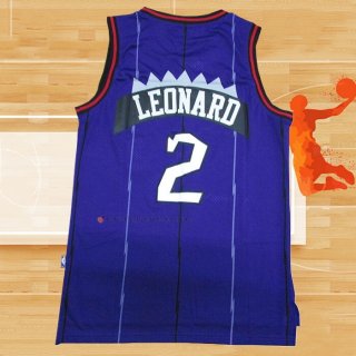 Camiseta Toronto Raptors Kawhi Leonard NO 2 Retro Violeta