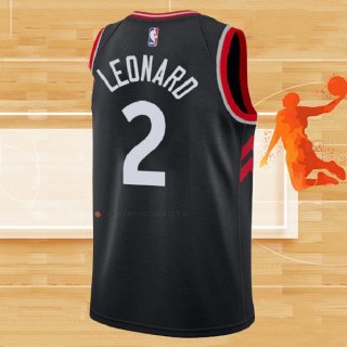 Camiseta Toronto Raptors Kawhi Leonard NO 2 Statement 2018 Negro