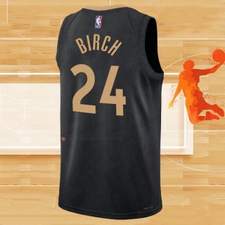 Camiseta Toronto Raptors Khem Birch NO 24 Ciudad 2022-23 Negro