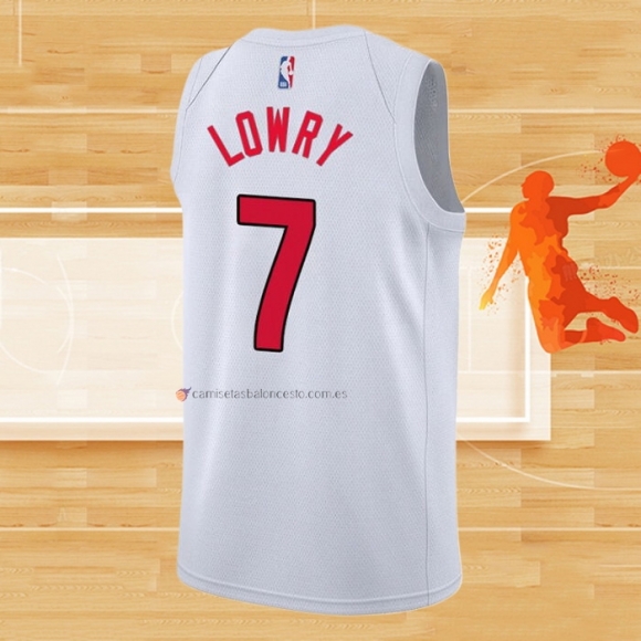 Camiseta Toronto Raptors Kyle Lowry NO 7 Association 2020-21 Blanco