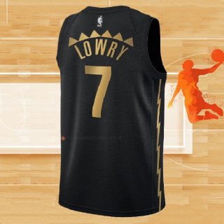 Camiseta Toronto Raptors Kyle Lowry NO 7 Ciudad 2019-20 Negro