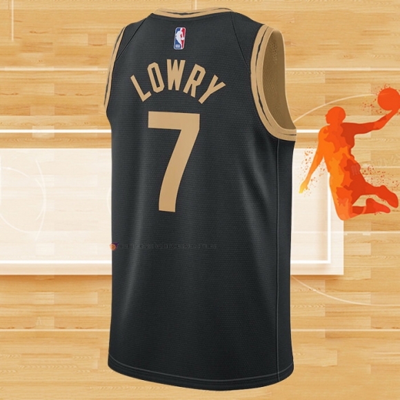 Camiseta Toronto Raptors Kyle Lowry NO 7 Ciudad 2020-21 Negro