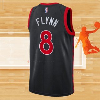 Camiseta Toronto Raptors Malachi Flynn NO 8 Statement 2020-21 Negro