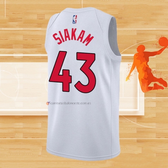 Camiseta Toronto Raptors Pascal Siakam NO 43 Association 2020-21 Blanco