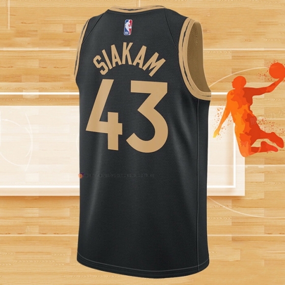 Camiseta Toronto Raptors Pascal Siakam NO 43 Ciudad 2020-21 Negro