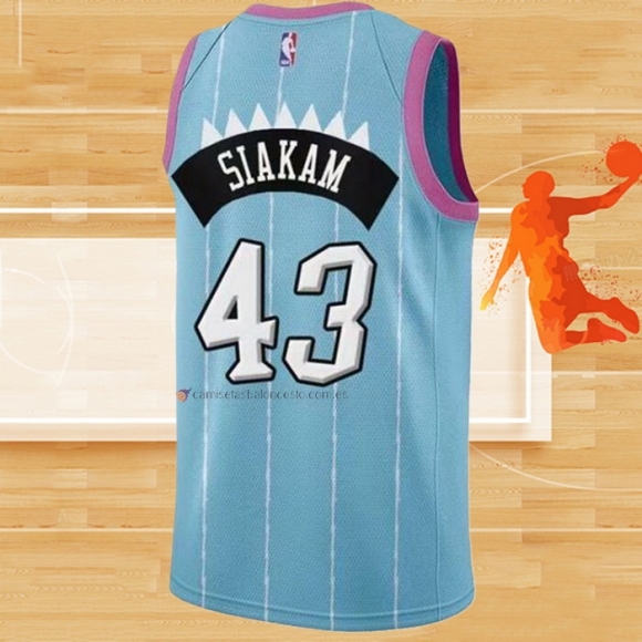 Camiseta Toronto Raptors Pascal Siakam NO 43 Ciudad 2020-21 Rosa Azul