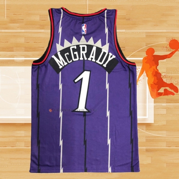 Camiseta Toronto Raptors Tracy Mcgrady NO 1 Classic Edition Violeta