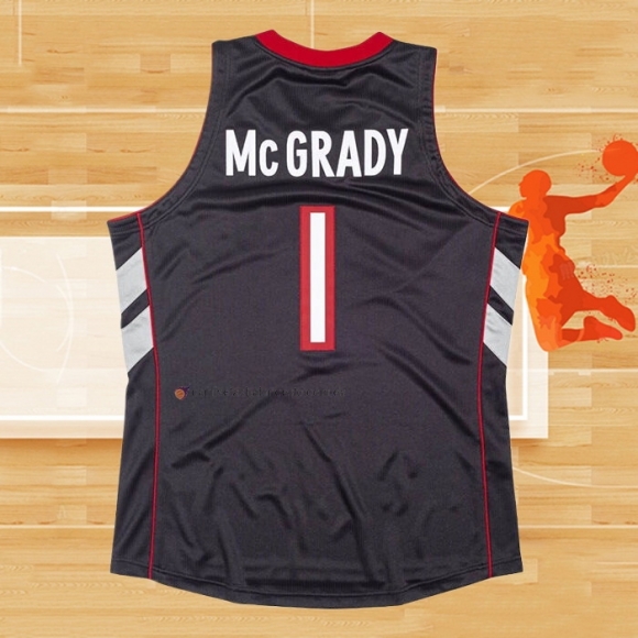 Camiseta Toronto Raptors Tracy McGrady NO 1 Hardwood Classics Throwback Negro Violeta