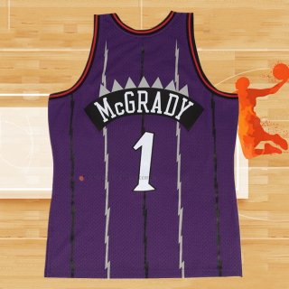 Camiseta Toronto Raptors Tracy McGrady NO 1 Hardwood Classics Throwback Violeta