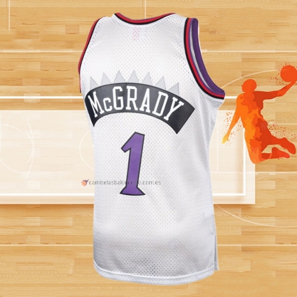 Camiseta Toronto Raptors Tracy McGrady NO 1 Mitchell & Ness 1998-99 Blanco