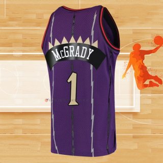 Camiseta Toronto Raptors Tracy Mcgrady NO 1 Mitchell & Ness 1998-99 Violeta