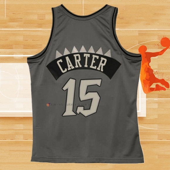 Camiseta Toronto Raptors Vince Carter NO 15 Mitchell & Ness 1994-95 Gris