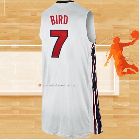 Camiseta USA 1992 Larry Bird NO 7 Blanco