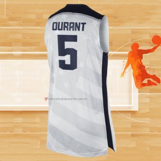 Camiseta USA 2012 Kevin Durant NO 5 Blanco