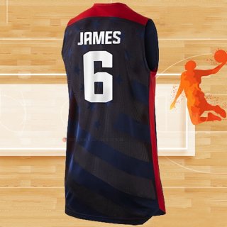 Camiseta USA 2012 Lebron James NO 6 Negro