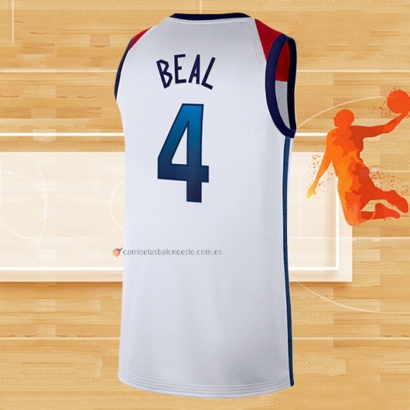 Camiseta USA 2021 Bradley Beal NO 4 Blanco