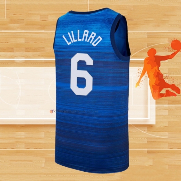 Camiseta USA 2021 Damian Lillard NO 6 Azul