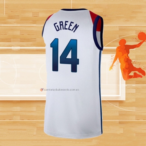 Camiseta USA 2021 Draymond Green NO 14 Blanco